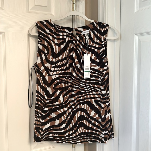 Calvin Klein sleeveless blouse with a gorgeous design Size L - Picture 1 of 3